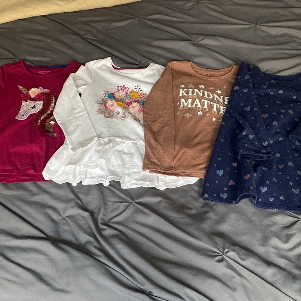Girls size 5-6 long sleeve shirts bundle of 4